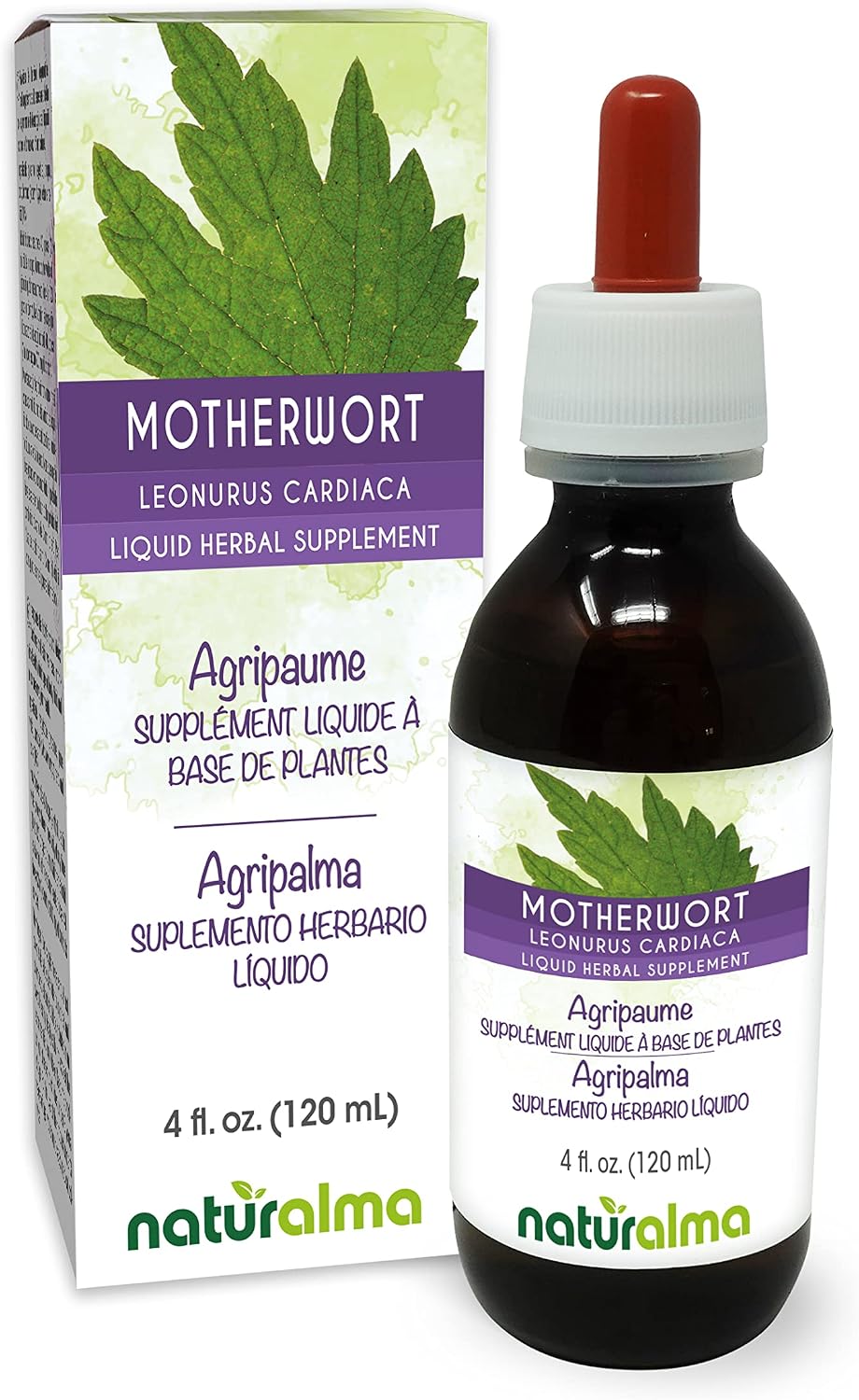 Naturalma Motherwort (Leonurus cardiaca) Herb and Flowers Alcohol-Free Tincture - 120 ml Liquid Extract in Drops - Herbal Supplement - Vegan - görsel 1
