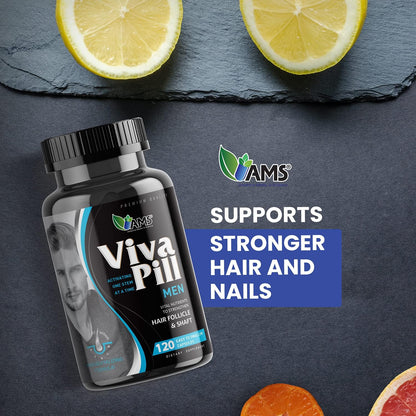 America Medic & Science VivaPill for Men – Hair, Skin & Nails Food Supplement with Biotin, Collagen & Keratin (120 Capsules)