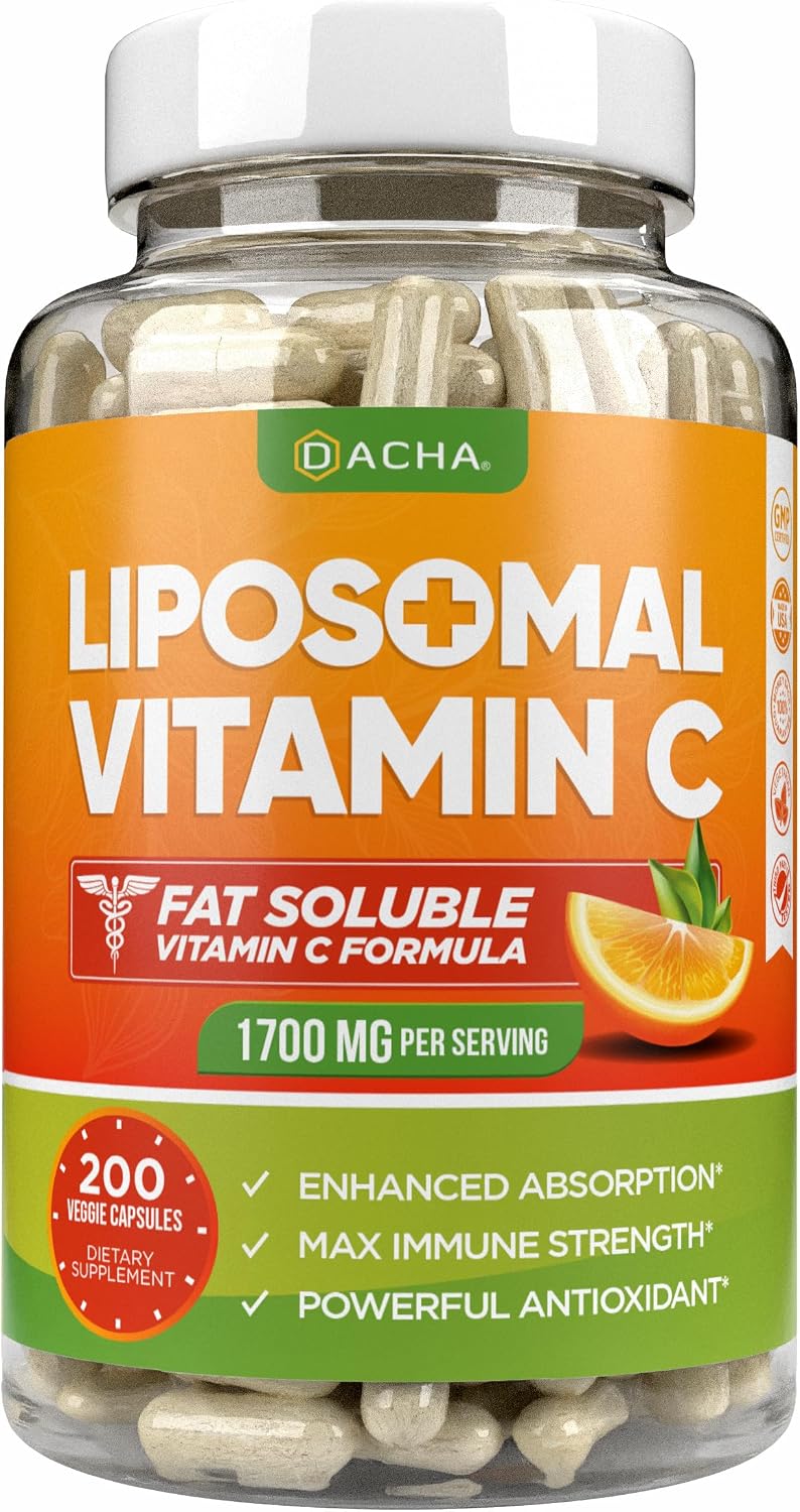 DACHA Natural Liposomal Vitamin C - 1700mg, 200 Capsules, High Absorption, Vegan - görsel 1