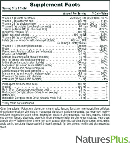 NaturesPlus Ultra II Daily Multivitamin – 60 Tablets, Sustained Release
