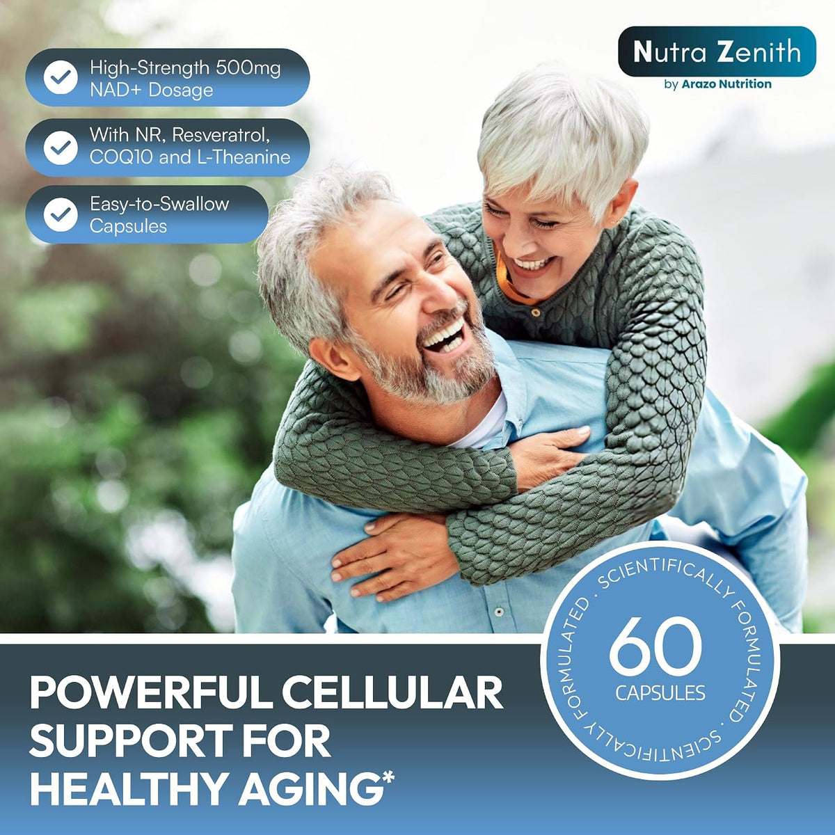 NAD+ Supplement with Nicotinamide Riboside, CoQ10 and Resveratrol – 60 Capsules - görsel 8