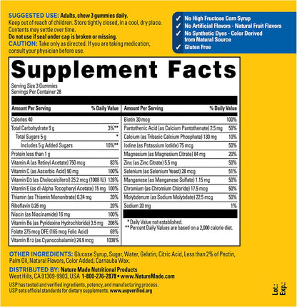 Nature Made Advanced Multivitamin Gummies 50+ for Him