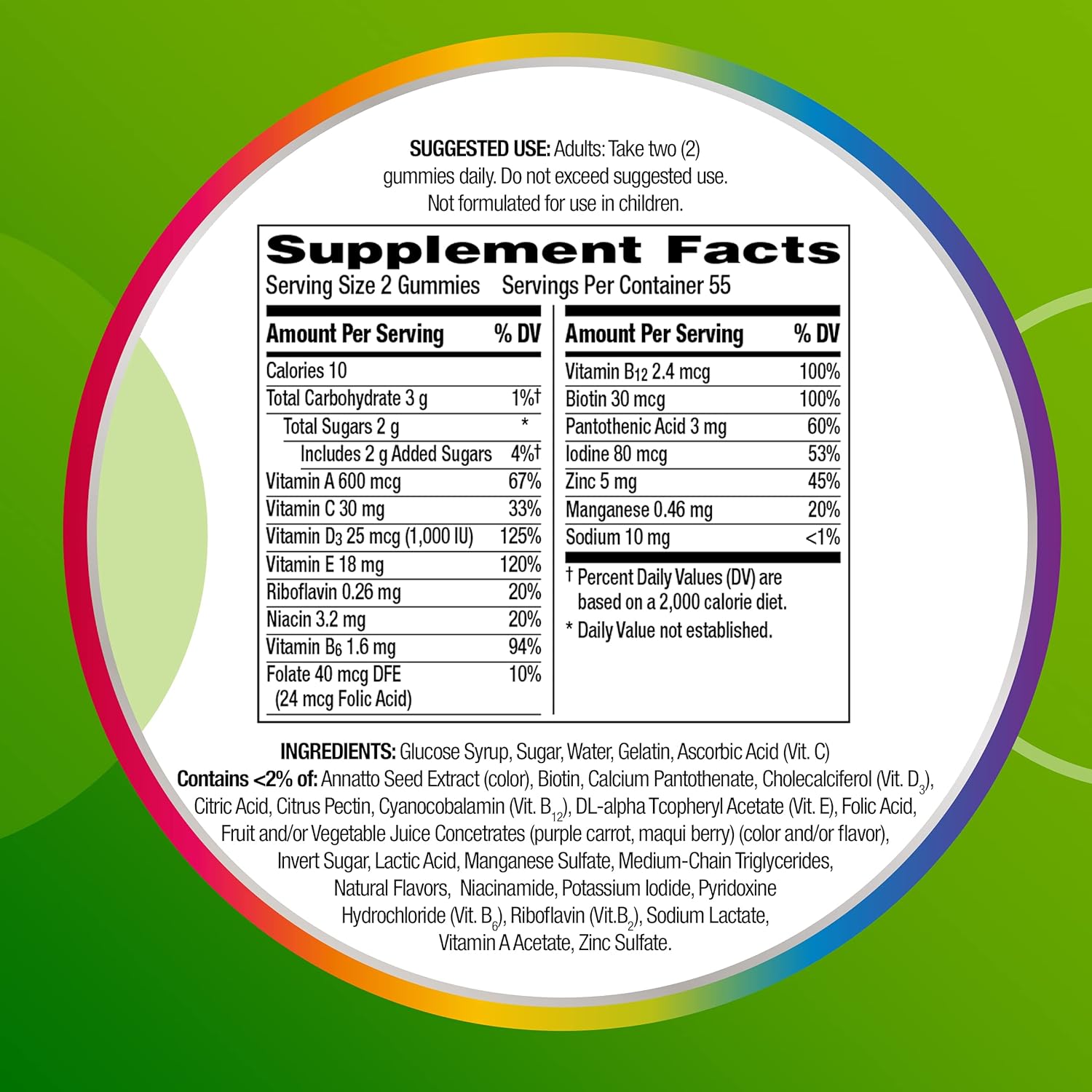 Centrum MultiGummies Gummy Multivitamin for Adults, Assorted Fruit Flavour - 180 Count - görsel 9