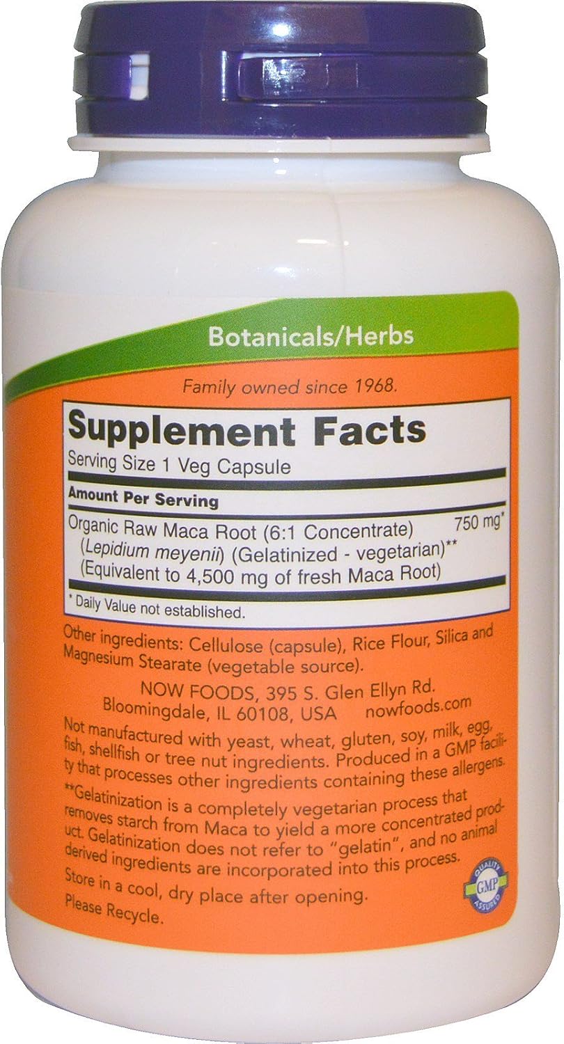 NOW Foods, (2 Pack) Maca, Raw, 750 mg, 90 Veg Caps - görsel 2