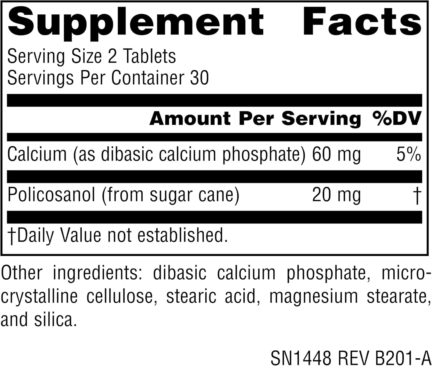 Source Naturals Policosanol 10mg, 60 Tablets - görsel 2