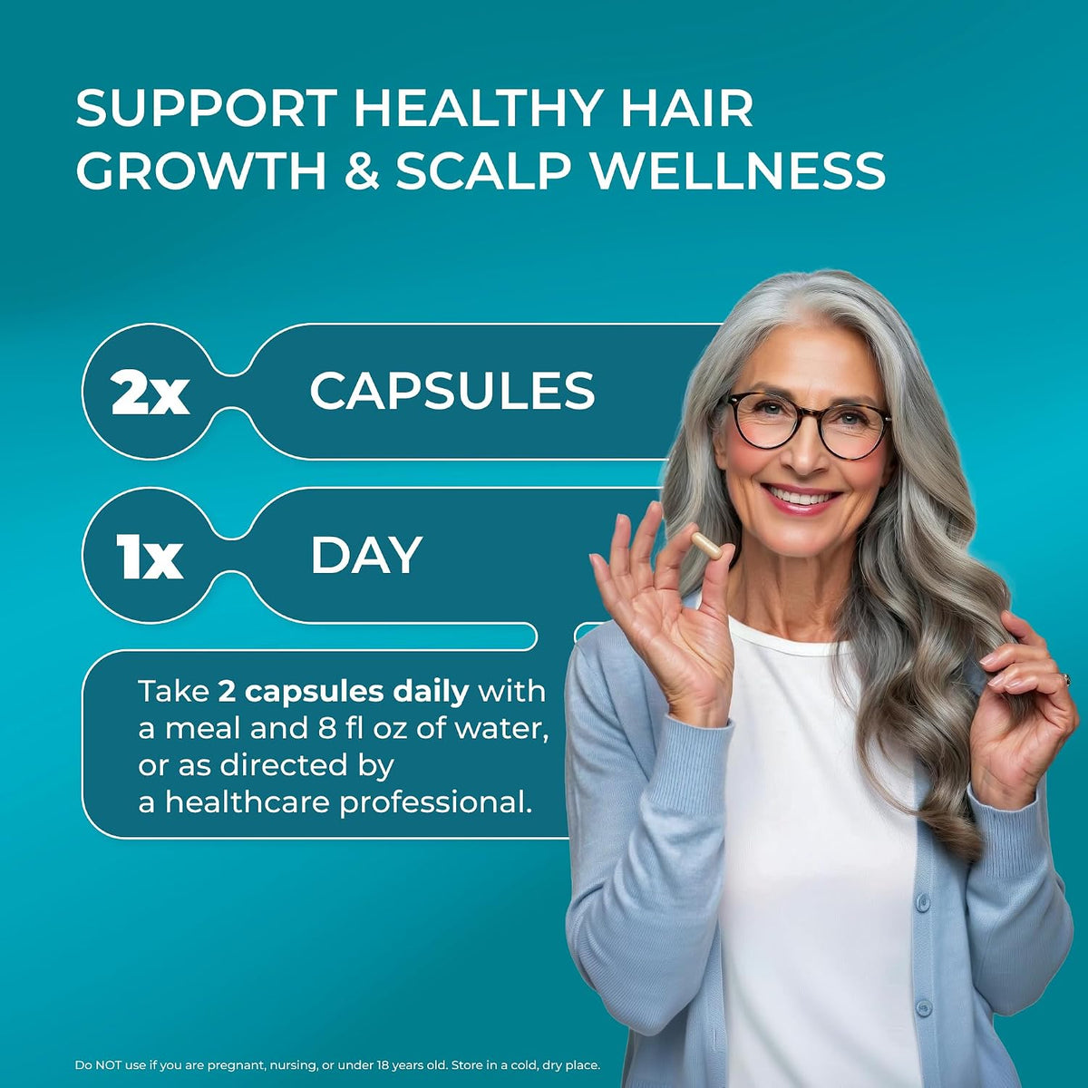 PUREHEALTH RESEARCH ReGrow – Hair Support Vitamins for Scalp and Thickness – with Saw Palmetto, Biotin, Hydrolysed Collagen & Keratin – 60 Capsules - görsel 5