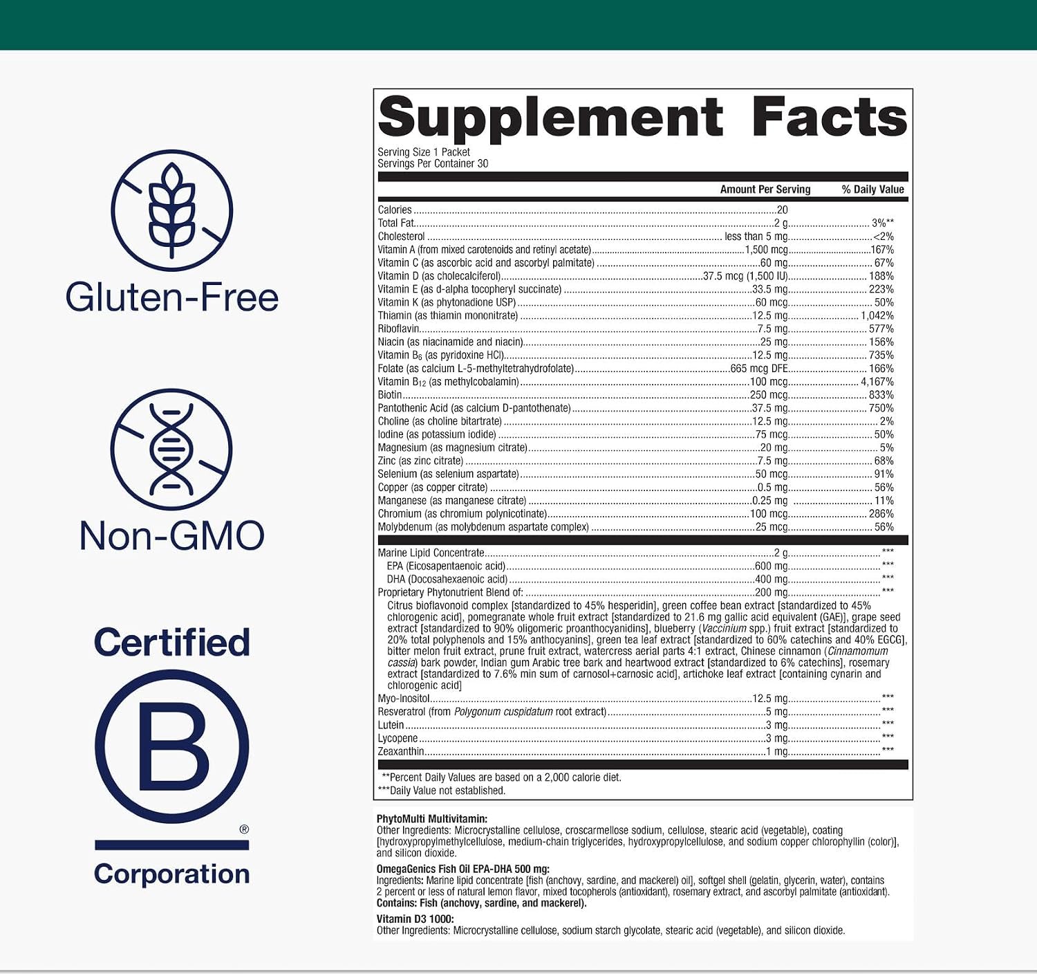 Metagenics Wellness Essentials Daily Packs - Multivitamin & Omega-3 Packets - görsel 4