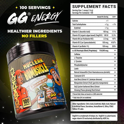 Gamer Supps GG Energy CaseOh's Nuclear Bombsicle - Keto Friendly Energy & Nootropic Powder Drink (100 Servings)