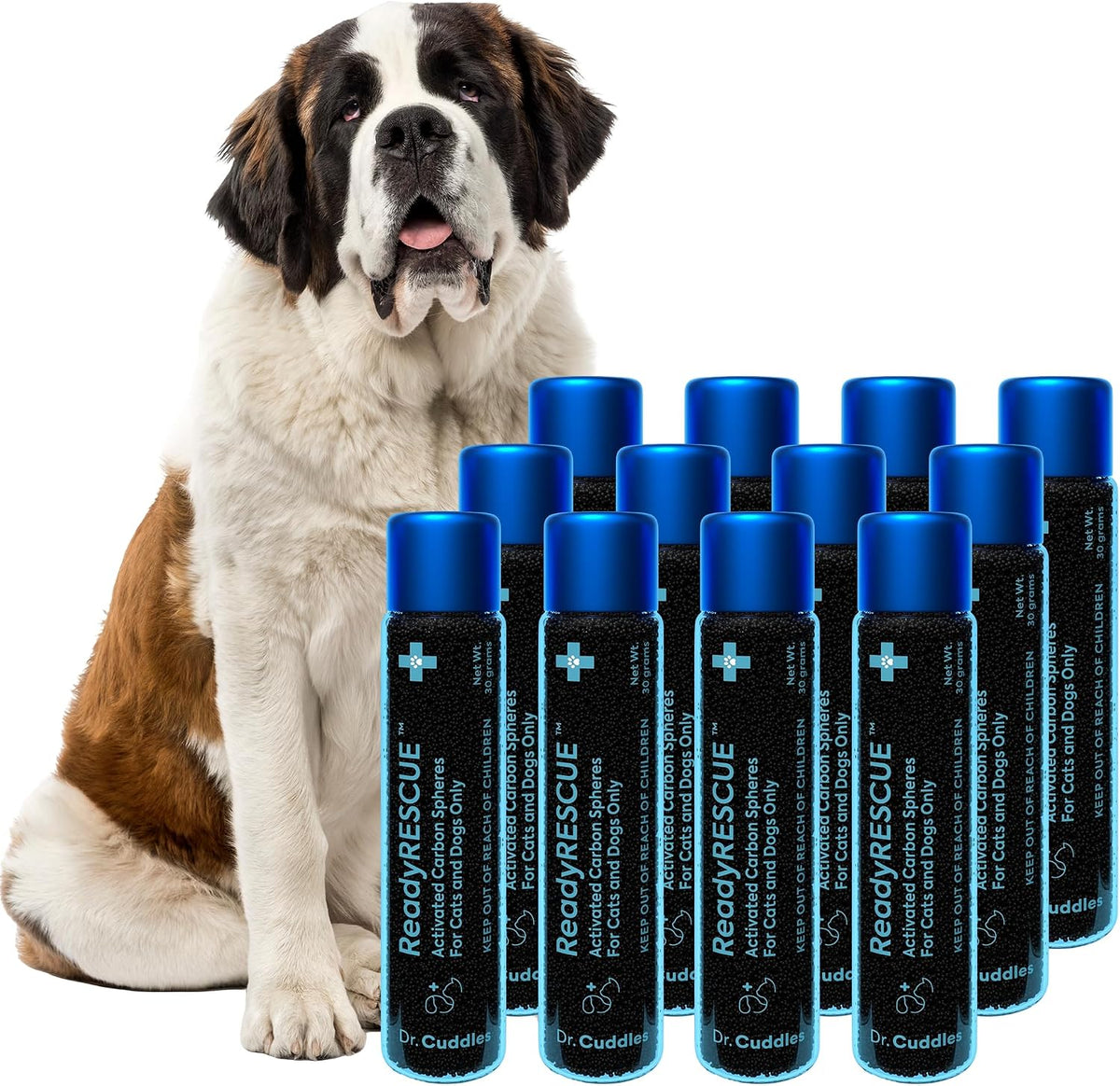 Activated Charcoal microspheres for Dogs and Cats - Veterinary-Grade Pet First Aid Kit Essential - Fast-Acting Emergency Poison Binder - Safe and Travel-Ready - 30g Pack of 12 - görsel 1