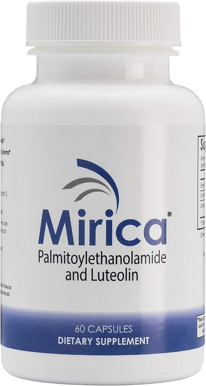 Mirica PEA (Palmitoylethanolamide) and Luteolin Food Supplement – Immune and Nervous System Support – 60 Capsules