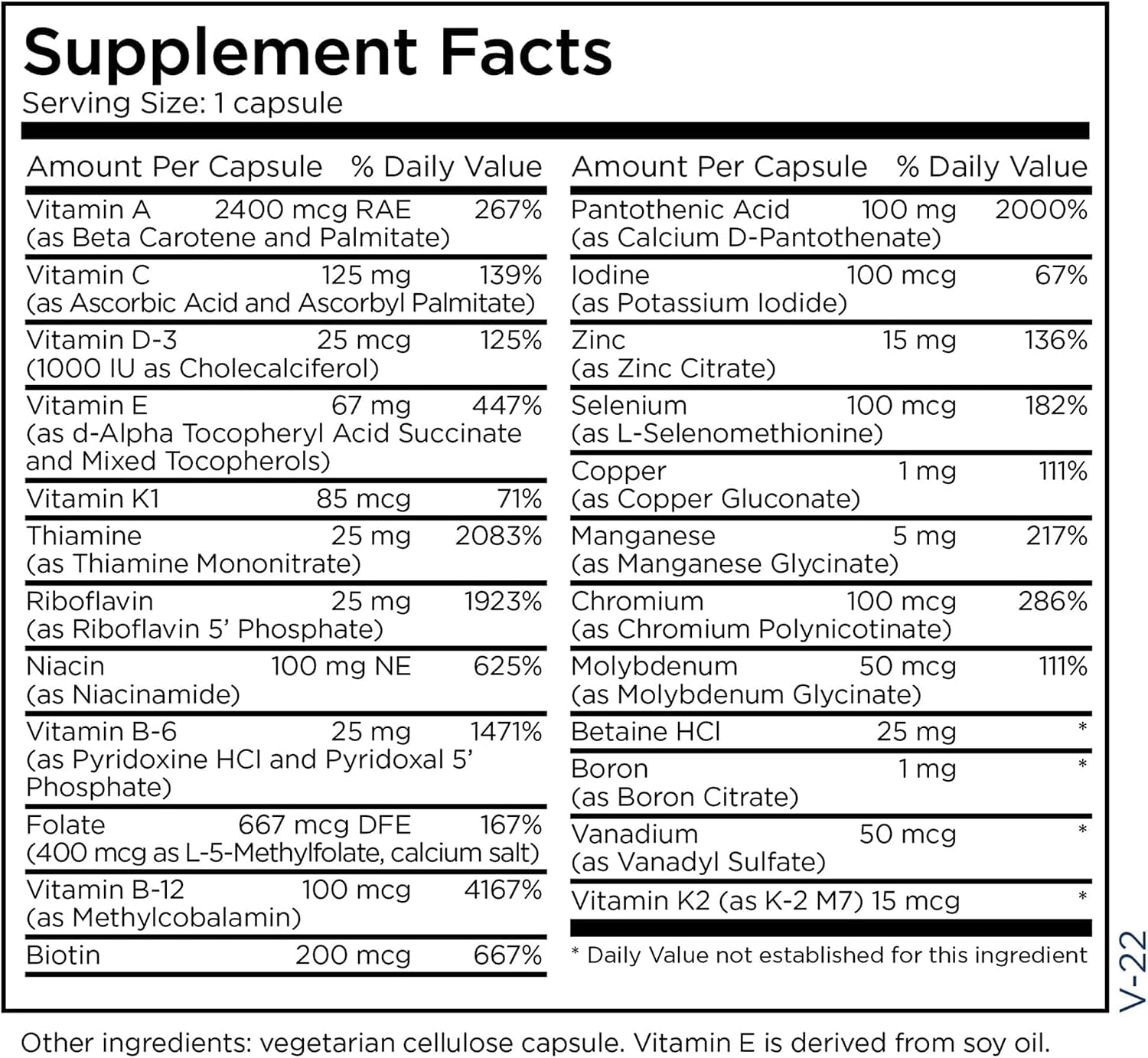 Metabolic Maintenance The Big One - Once Daily Iron-Free Multivitamin Mineral Supplement - görsel 7