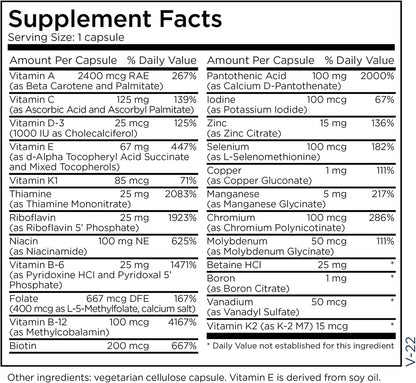 Metabolic Maintenance The Big One - Once Daily Iron-Free Multivitamin Mineral Supplement
