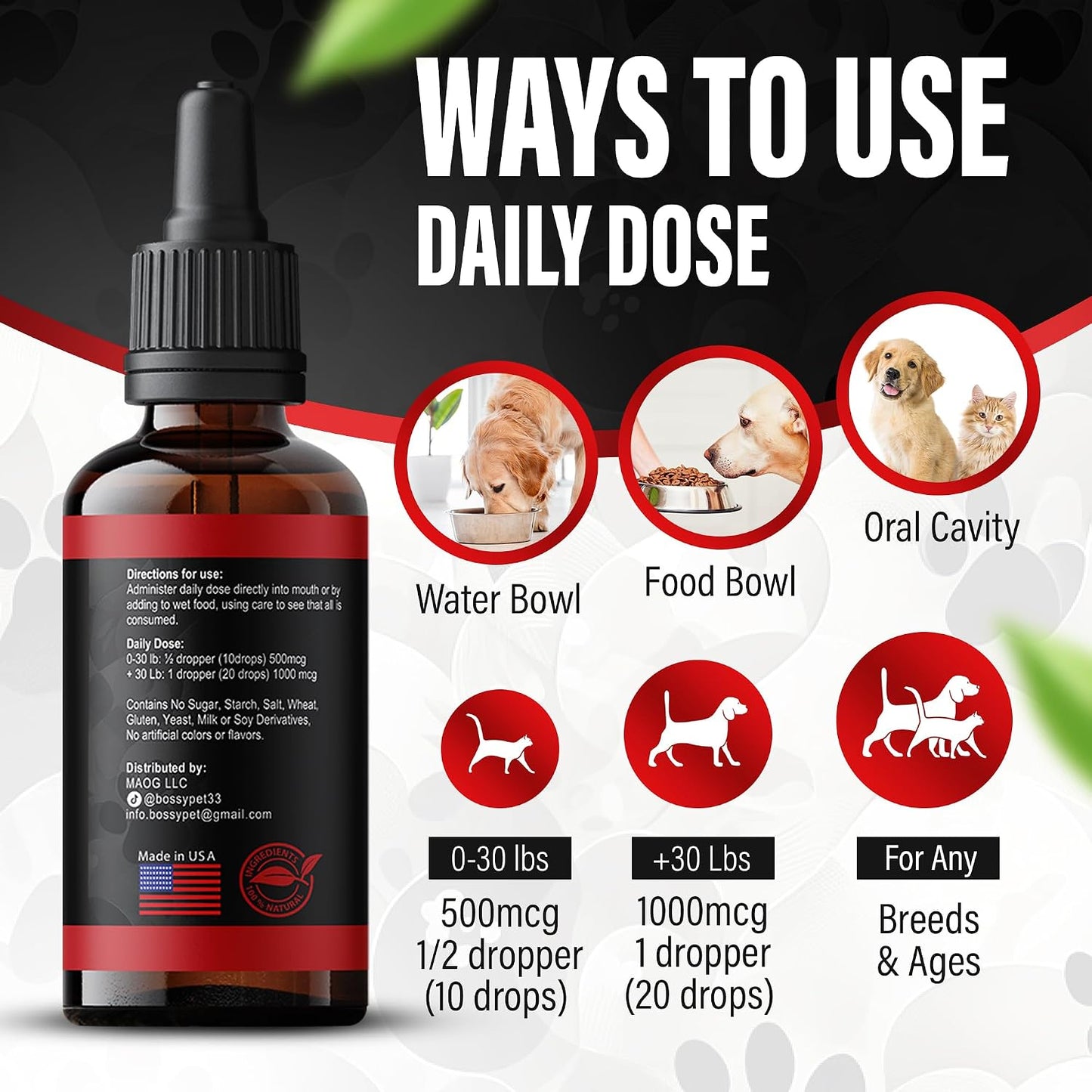 Bossy Pet Vitamin B12 Liquid Supplement for Dogs & Cats – Vet-Formulated Methylcobalamin Drops - görsel 6