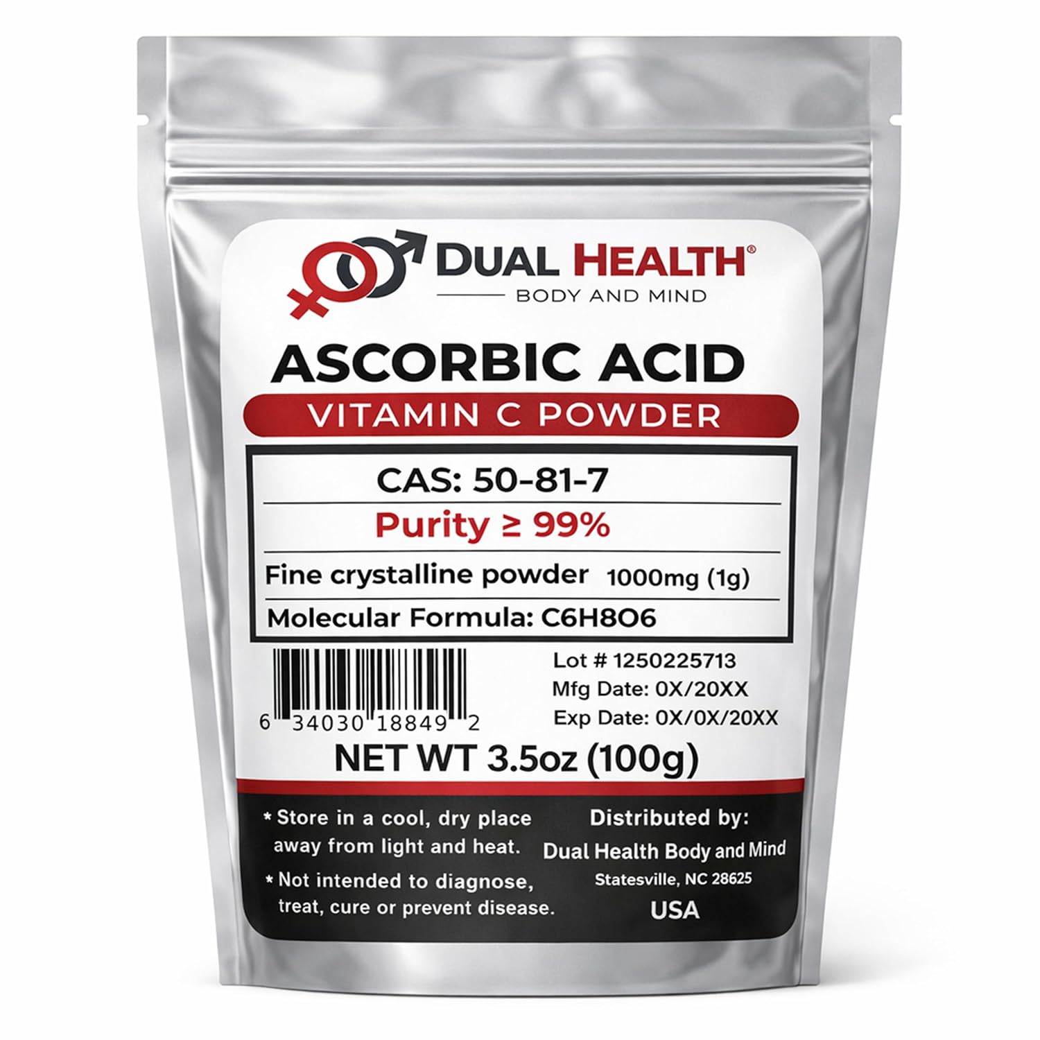 Ascorbic Acid (454 g) Pure Vitamin C Powder - Non-GMO, High Potency, Fine Crystals - görsel 8