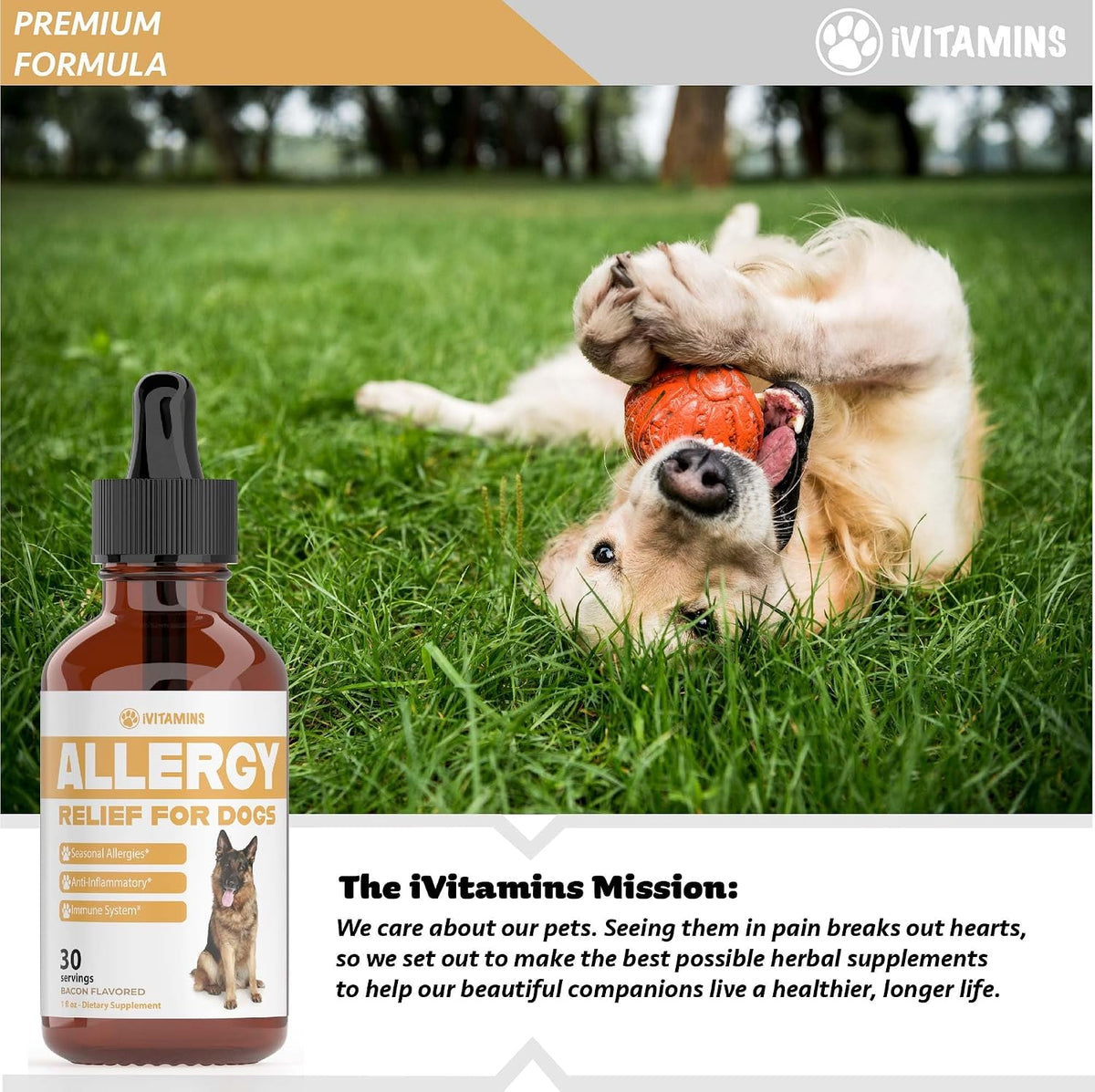 Natural Dog Allergy Relief - Liquid Herbal Supplement for Itching & Seasonal Allergies (30 ml) - görsel 8