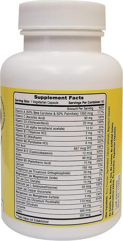 Multivitamin - No Vitamin K - Safe for People on Blood Thinners - 60 Capsules (2 Months Supply)