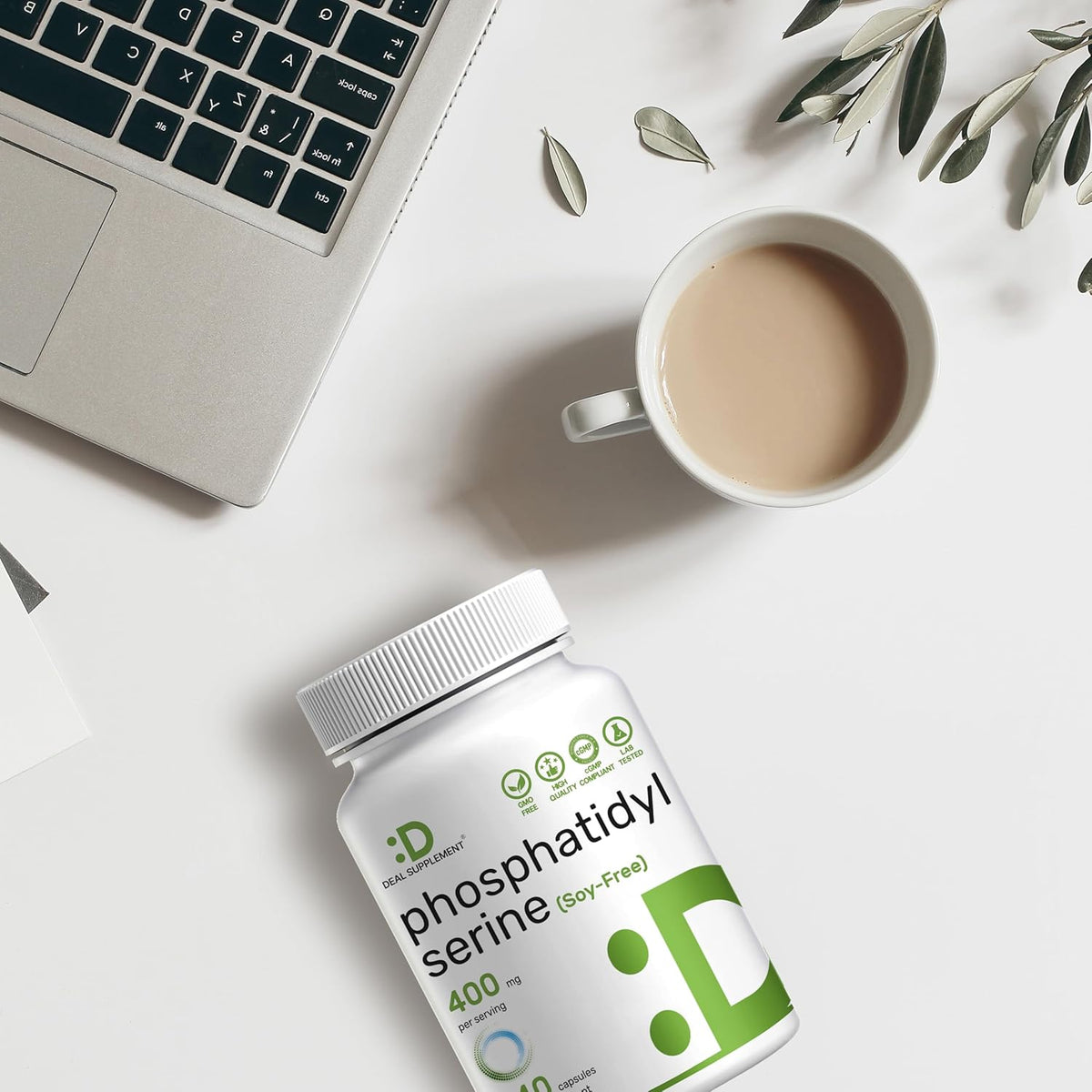 Phosphatidylserine Supplement - 400mg, 240 Capsules - Soya-free Sunflower Lecithin - görsel 6