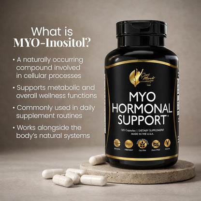 Cocó March N.M.D Myo-Inositol Hormonal Support for Women – Supports Hormone Balance & Menopause Wellness, Energy & Metabolism – Gluten-free, Dairy-free, Vegan – 120 Capsules