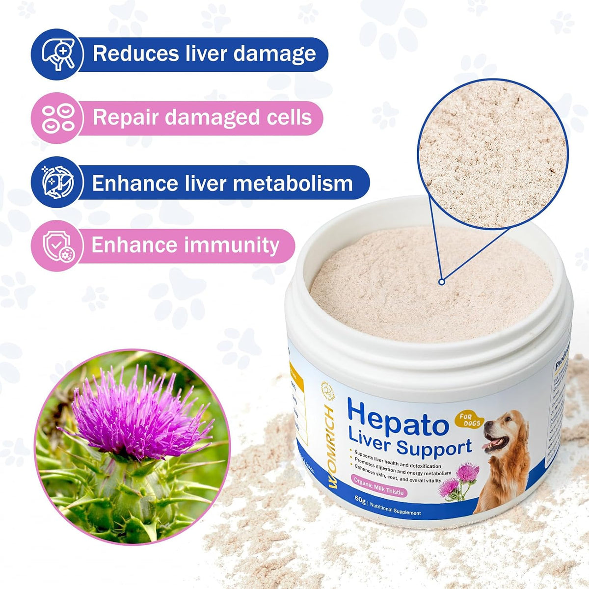 Hepato Liver Support for Dogs - Milk Thistle with Vitamin B Complex - görsel 2