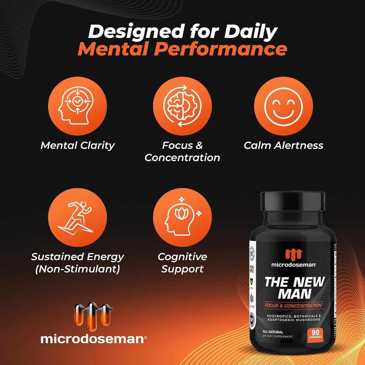 The New Man Brain Supplements for Memory and Focus, Brain Health - Concentration and Focus Supplement for Men - görsel 5