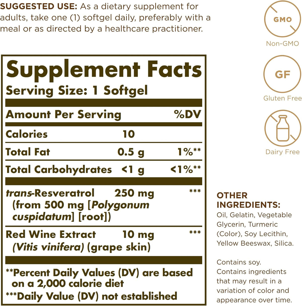 Solgar Resveratrol 250mg, 60 Softgels - görsel 2