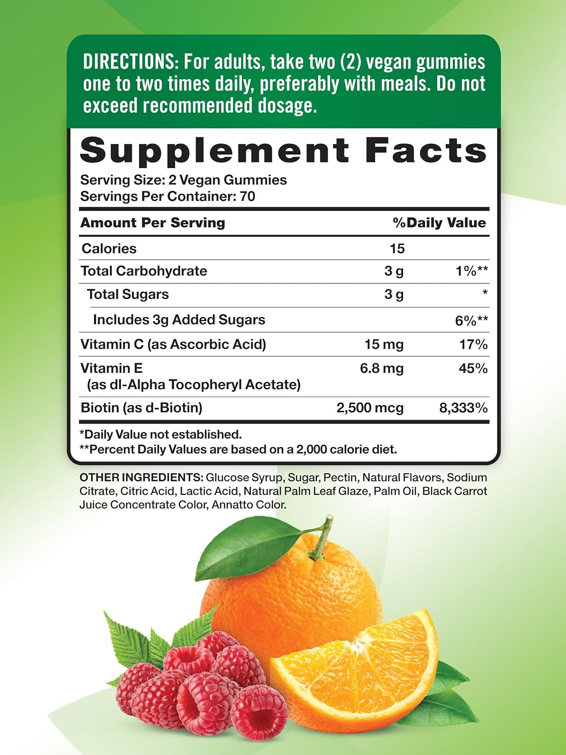 Nature's Truth Hair Skin and Nails Gummies – 80 Gummies – 2500mcg Biotin – Vegan, Non-GMO, Gluten-free - görsel 2