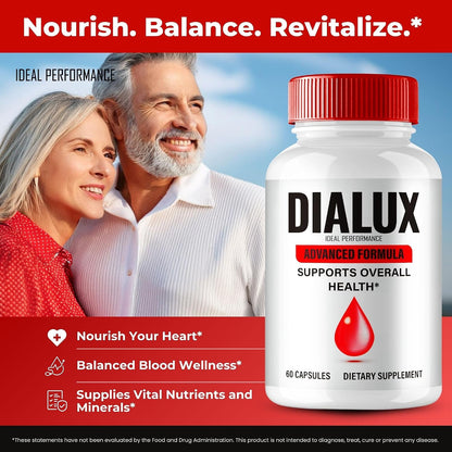 IDEAL PERFORMANCE Dialux Blood Capsules – Premium Formula for Healthy Circulation & Stable Levels – All-Natural Support – 2-Pack