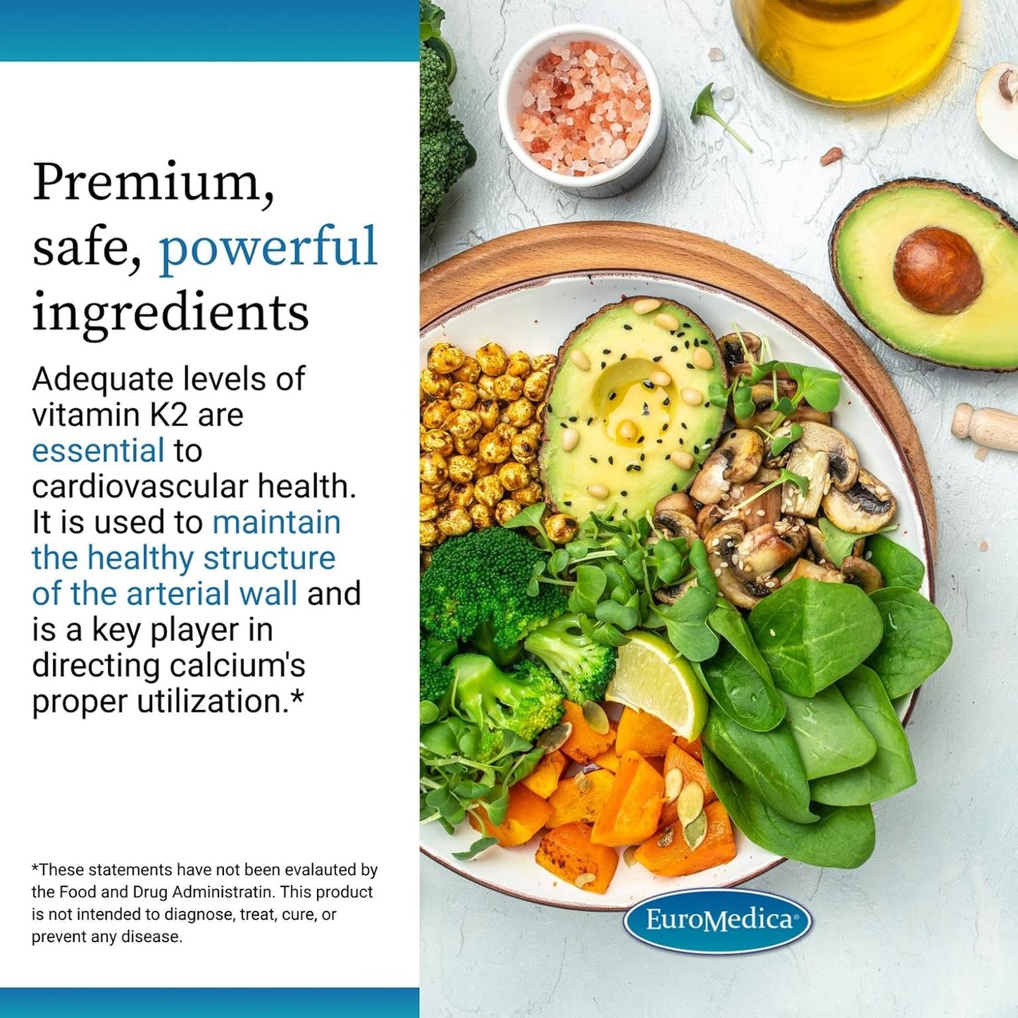 EuroMedica A·D·K2 Cardio Health - Cardiovascular Support Food Supplement with Vitamins A, D3, and K2 - 60 Softgels - görsel 5