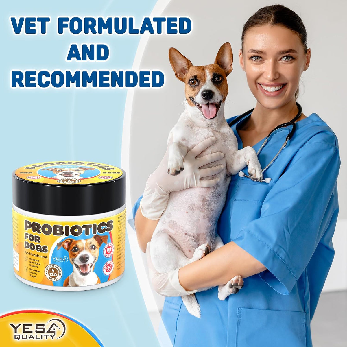Dog Probiotics - Prebiotic & Probiotic Chews - Supports Immunity, Digestive & Gut Health - 120 Chicken Flavoured Tablets - görsel 6
