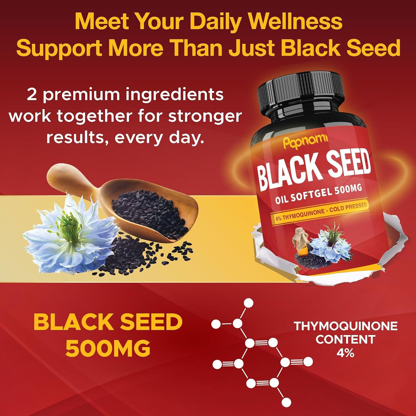 Papnami Premium Black Seed Oil Softgels – 90 Capsules (3-Month Supply) - görsel 4