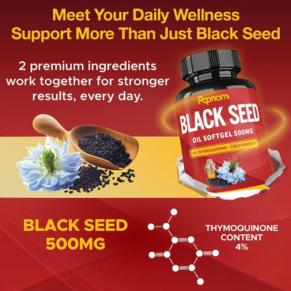 Papnami Premium Black Seed Oil Softgels – 90 Capsules (3-Month Supply)