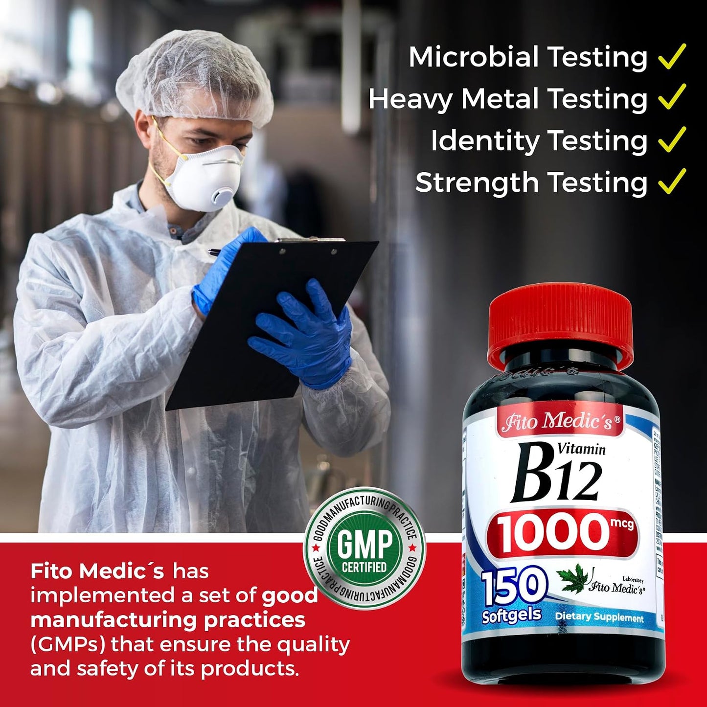 FITO MEDIC'S Lab Vitamin B12 Food Supplement - 150 Soft gel capsules - görsel 6