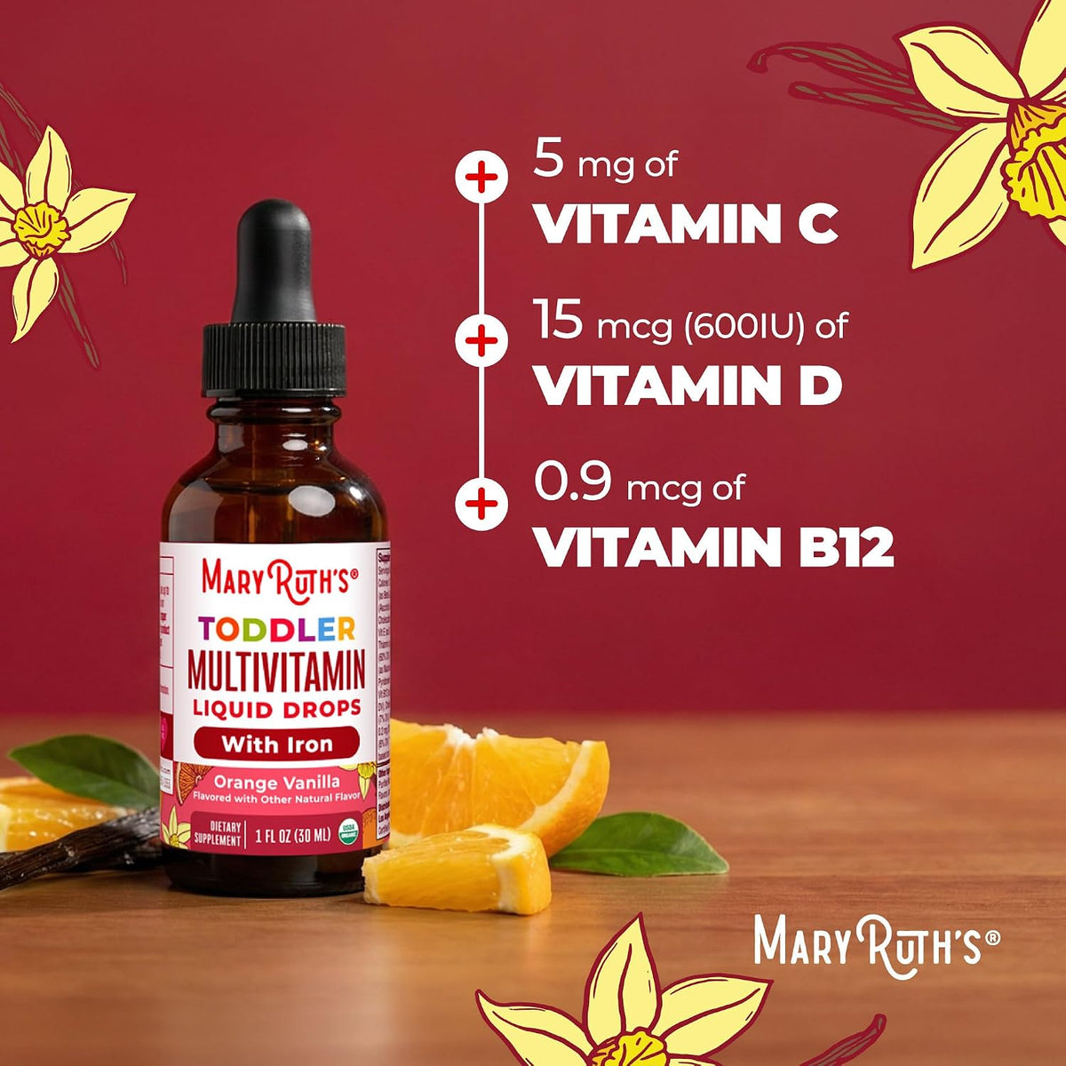 MaryRuth's Organic Toddler Multivitamin with Iron - Liquid Drops (30 ml) - görsel 7