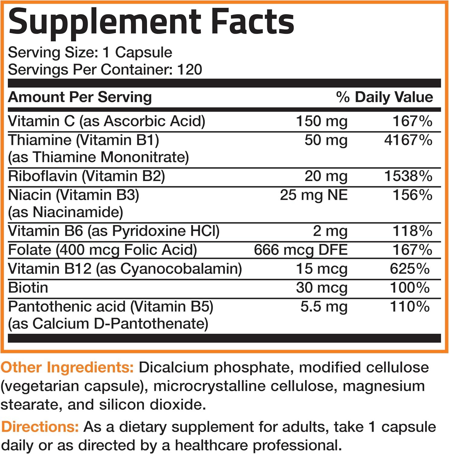 Bronson Vitamin B Complex with Vitamin C, 120 Vegetarian Capsules - görsel 8