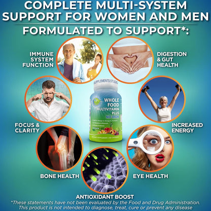 SUPPLEMENTS STUDIO Vegan Whole Food Multivitamin Without Iron - 180 Capsules