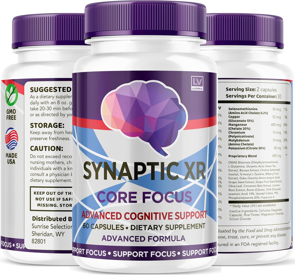 Synaptic XR Capsules (2 Pack) – Brain Focus Supplement by LIVORKA - görsel 8