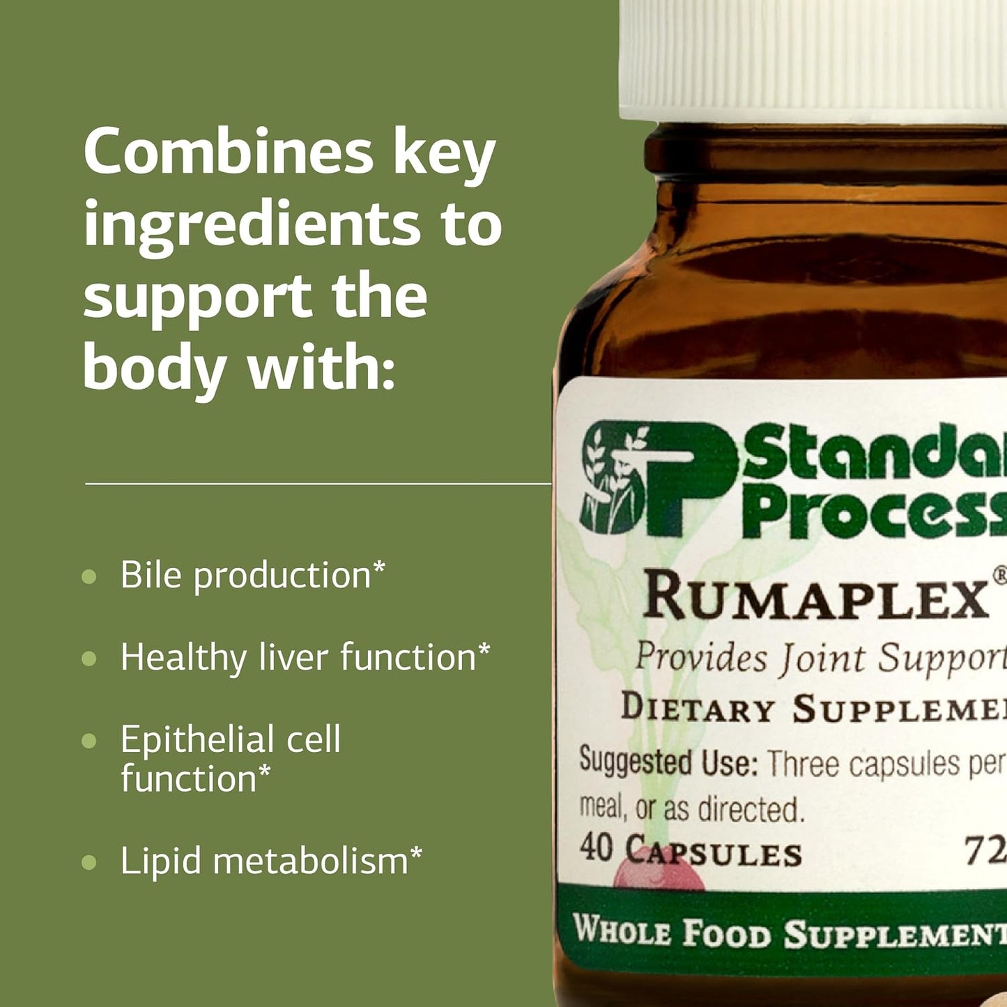 Standard Process Rumaplex – Food Supplement with Vitamin A & Niacin – 40 Capsules - görsel 4