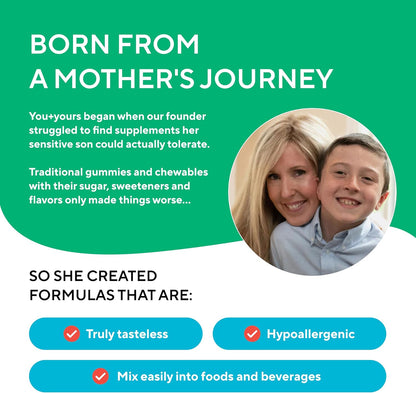 You+yours Tasteless B Complex Powder for Children - B1, B3, B5, B6, Methylfolate and Methyl B12
