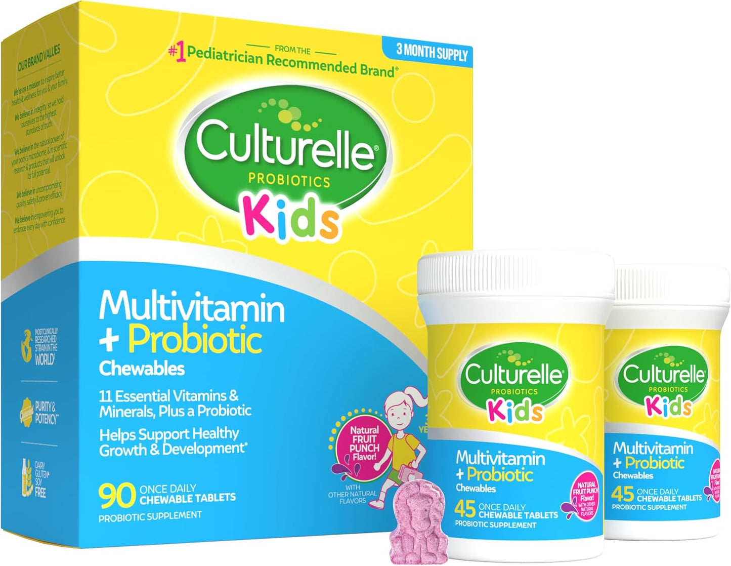 Culturelle Kids Complete Chewable Multivitamin + Probiotic, Ages 3+, 50 Chewable Tablets - görsel 9