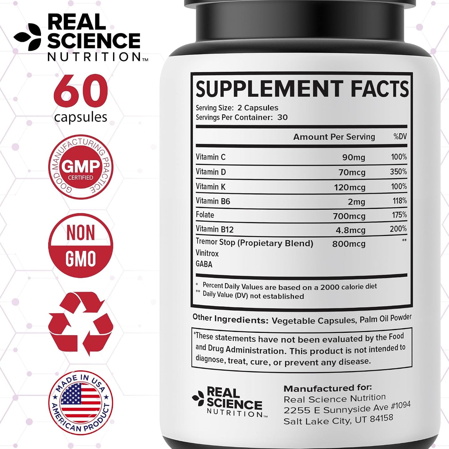Real Science Fibromoxy Miracle – Natural Fibromyalgia Support Supplement for Pain, Stiffness & Fatigue with Vitamins B6, B12, C, D, K + Nitric Oxide Support – Neurological & Circulatory Aid, 60 Capsules - görsel 7