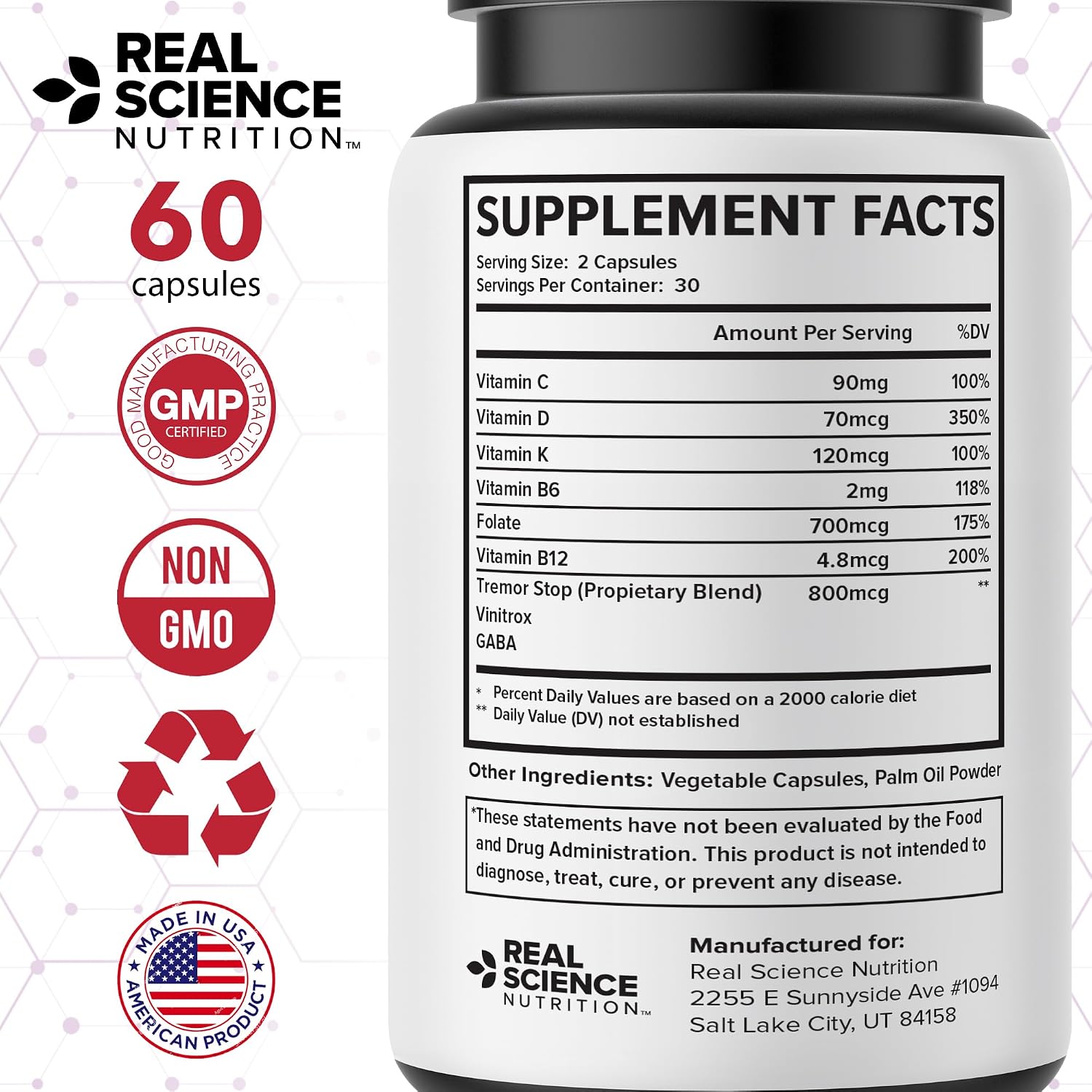 Real Science Fibromoxy Miracle – Natural Fibromyalgia Support Supplement for Pain, Stiffness & Fatigue with Vitamins B6, B12, C, D, K + Nitric Oxide Support – Neurological & Circulatory Aid, 60 Capsules - görsel 7