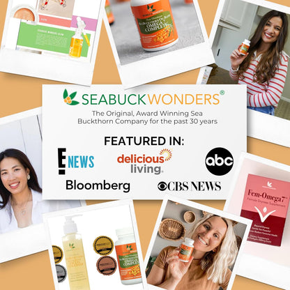 Organic Sea Buckthorn Seed Oil Soft gel capsules – Omega-3, 6 & 9 for Hair, Skin & Nail Health – 120 Soft gel capsules