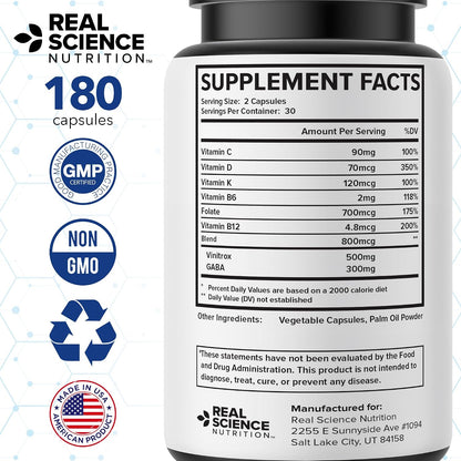 Pulmonary Miracle Lung Support Capsules - Lung Support Supplement with Vinitrox & GABA for Respiratory Wellness, 60 Caps (3-Pack)