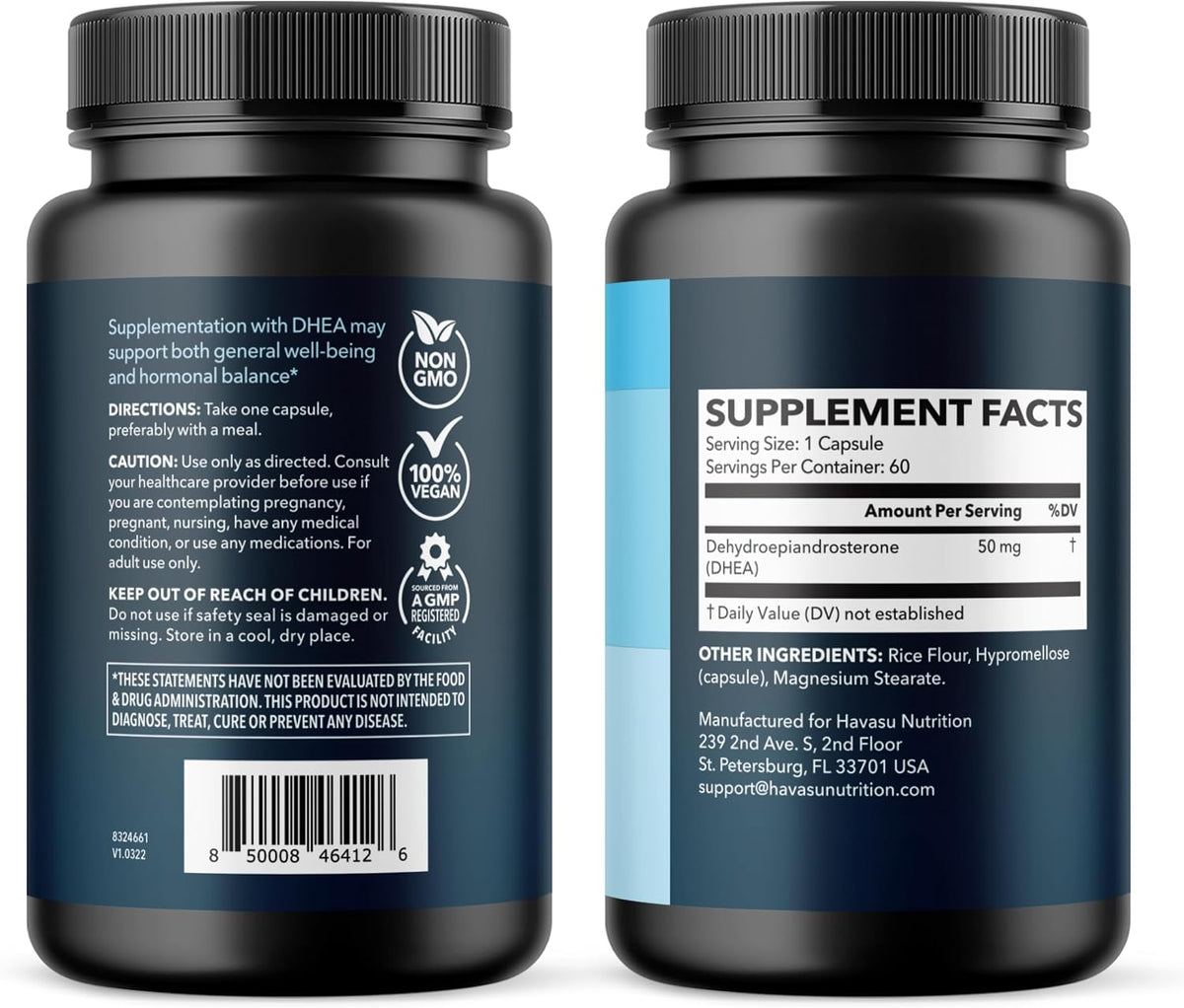 HAVASU NUTRITION DHEA 50mg - Hormone Balance Supplement, 60 Capsules - görsel 9