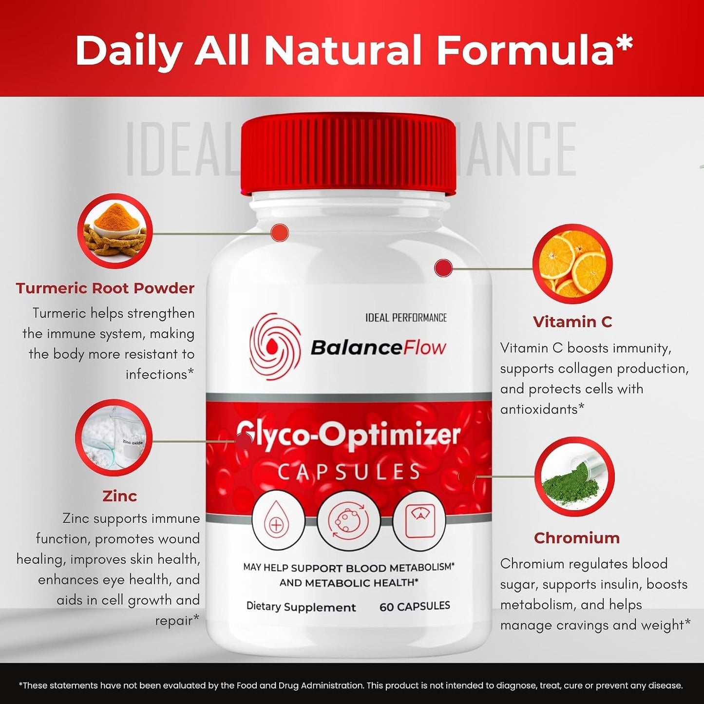 Balance Flow Glyco Optimiser Supplement Capsules - Maximum Strength All Natural Formula (5 Pack) - görsel 7