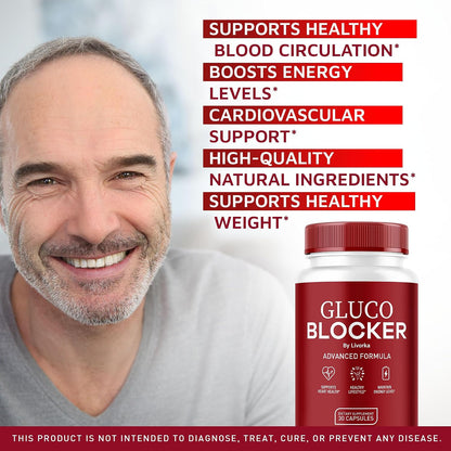 GlucoBlocker Capsules - GlucoBlocker Food Supplement - GlucoBlocker All Natural Vitamins - GlucoBlocker Premium Formula - 60 Capsules