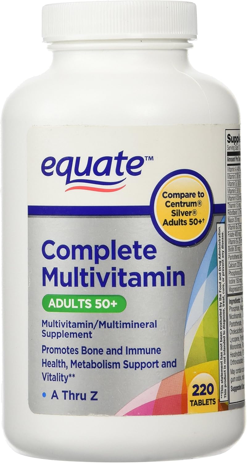 Equate Mature Adults 50+ Multivitamin – 220 Tablets - görsel 1
