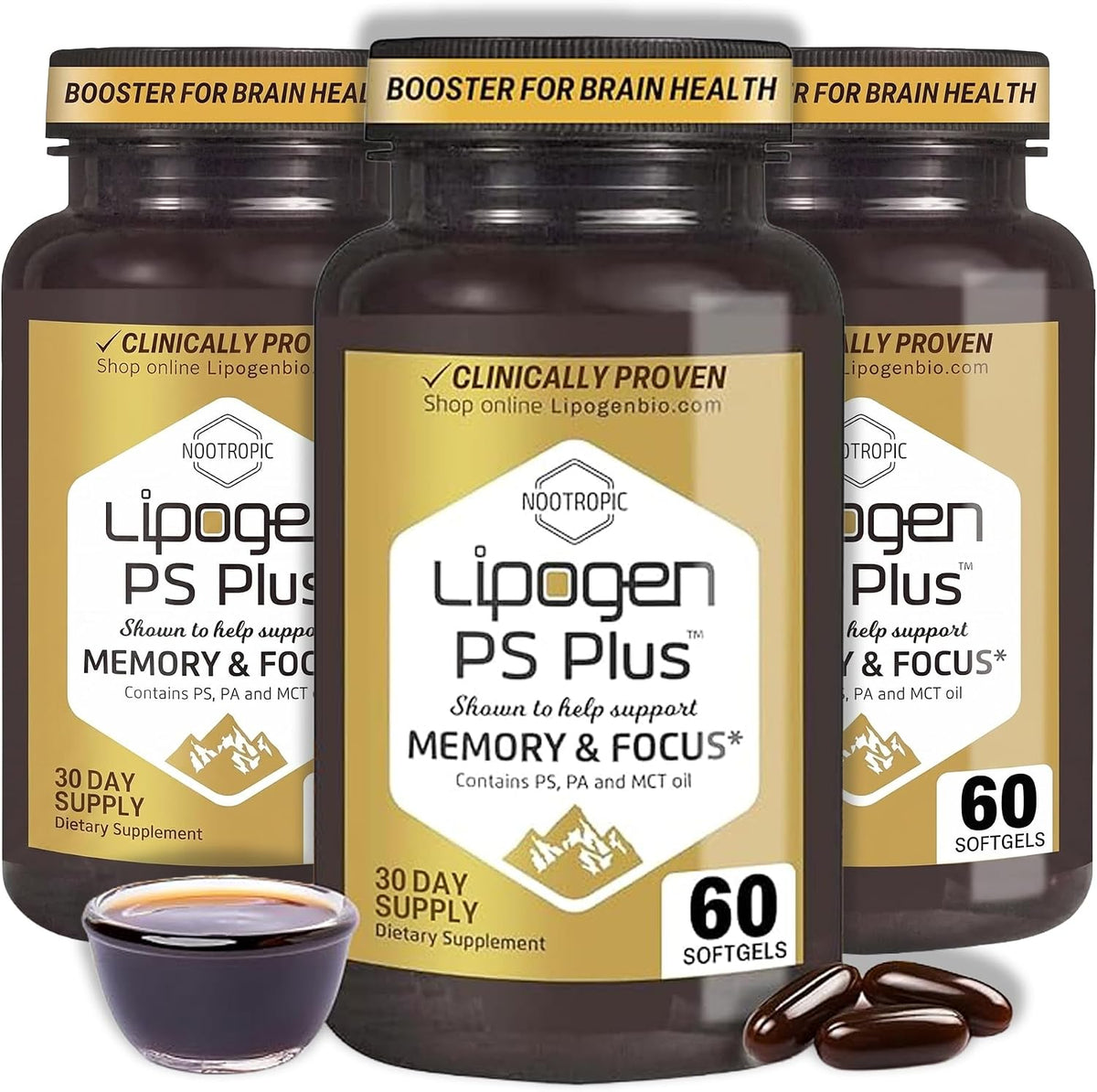 PS Plus Brain Supplements for Memory and Focus – Premium Phosphatidylserine Brain Booster for Brain Health – Nootropic – 60 Softgels for One Month’s Supply - görsel 10