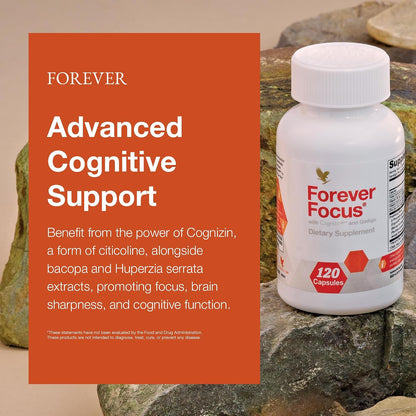 Forever Focus - Brain Clarity and Focus Supplement with Cognizin, Bacopa, and B Vitamins (120 Capsules)
