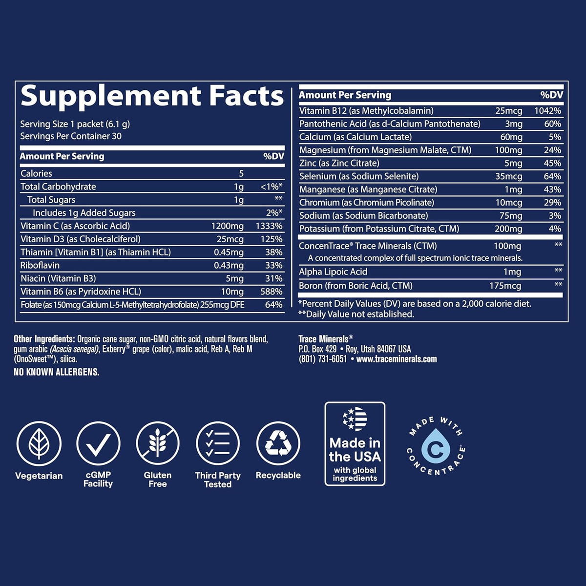 Trace Minerals Power Pak Electrolyte Powder Sachets - Mixed Berry, 30 Sachets - görsel 3